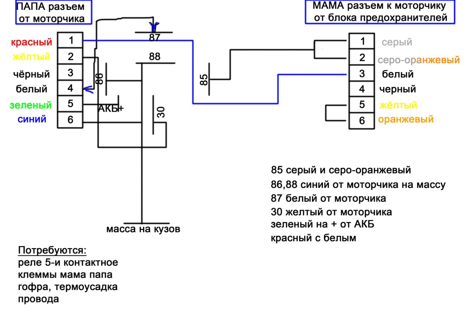 схема подключения — Lada 21083