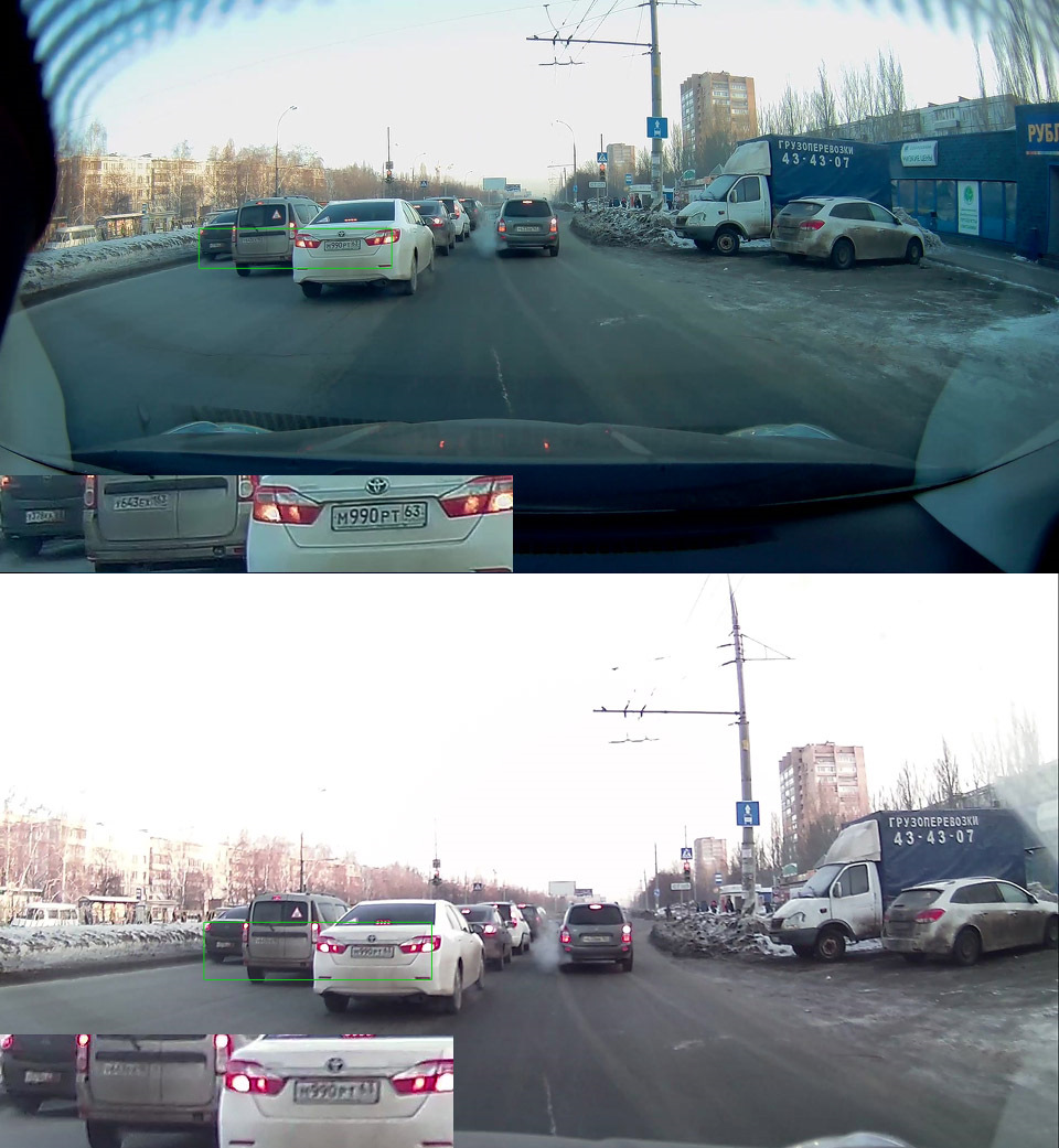 Сравнение кадров с Viofo A119 и Garmin GRD35 — Nissan Note (1G)