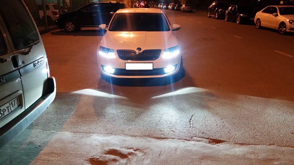 ПТФ с ДХО — Skoda Octavia A7 Mk3