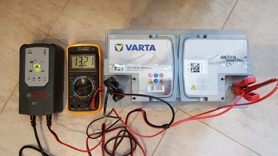 VARTA Silver Dynamic AGM. Процесс первичной зарядки — Volvo XC70 III. Запчасти на фото: 580901080