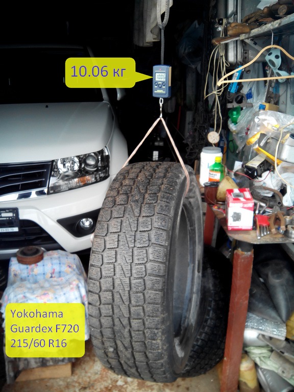 вес Yokohama Guardex F720 215/60 r16 — Subaru Forester (SG). Запчасти на фото: Yokohama Guardex F720 215/60R16