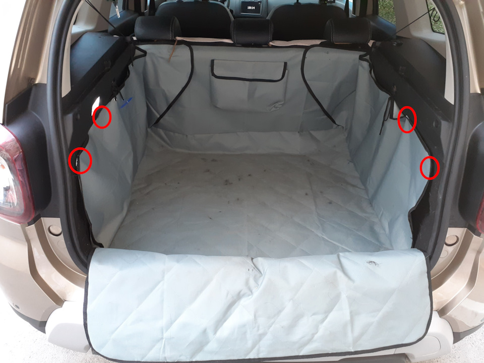 Места пришивания стикеров с липучкой — Renault Duster (2G)