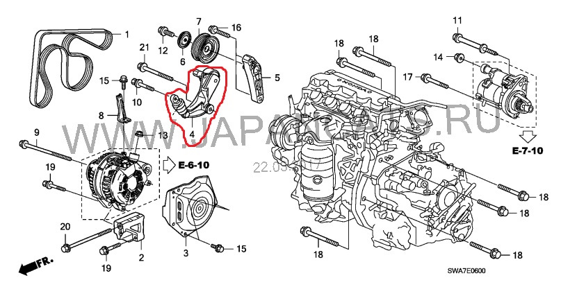 Натяжитель — Honda CR-V (RE)
