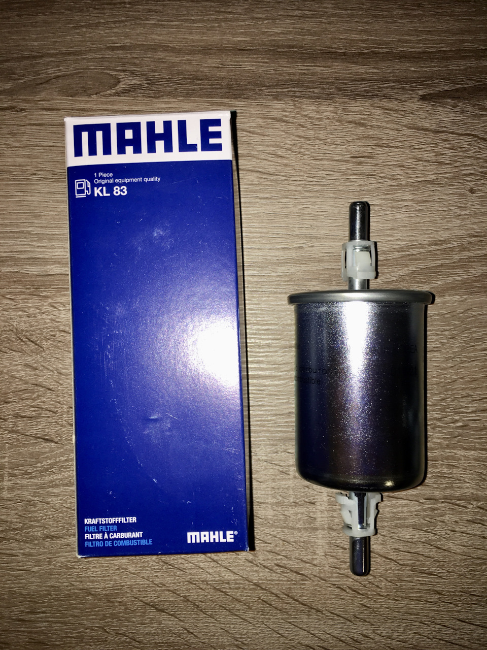 Фильтр топлива MAHLE KL83, Корея, один нюанс, не было клеммы заземления, а так качественная вещь) — Daewoo Sens. Запчасти на фото: KL83