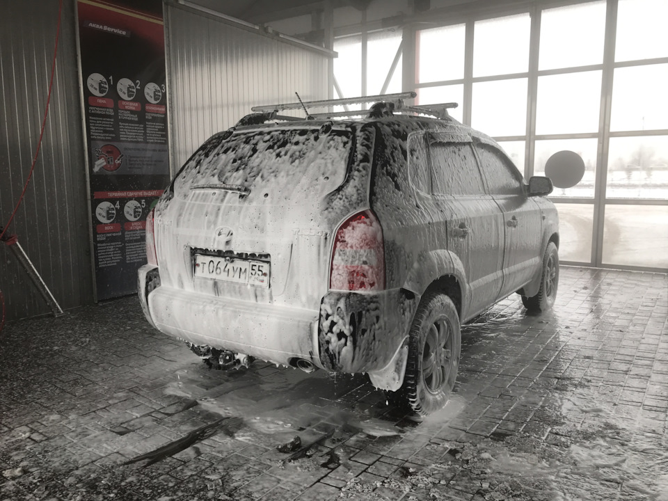 Мойка перед визитом в сервис. — Hyundai Tucson (JM)