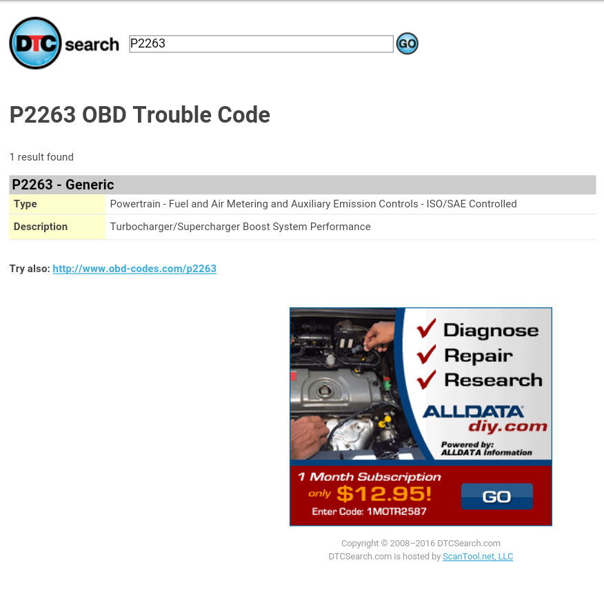 Ошибка: P2263 — Volkswagen Golf Mk7