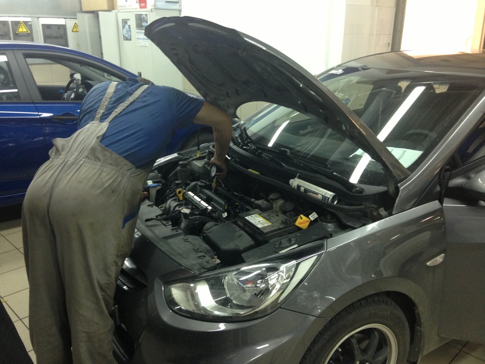 Замер компрессии. — Hyundai Solaris (1G)
