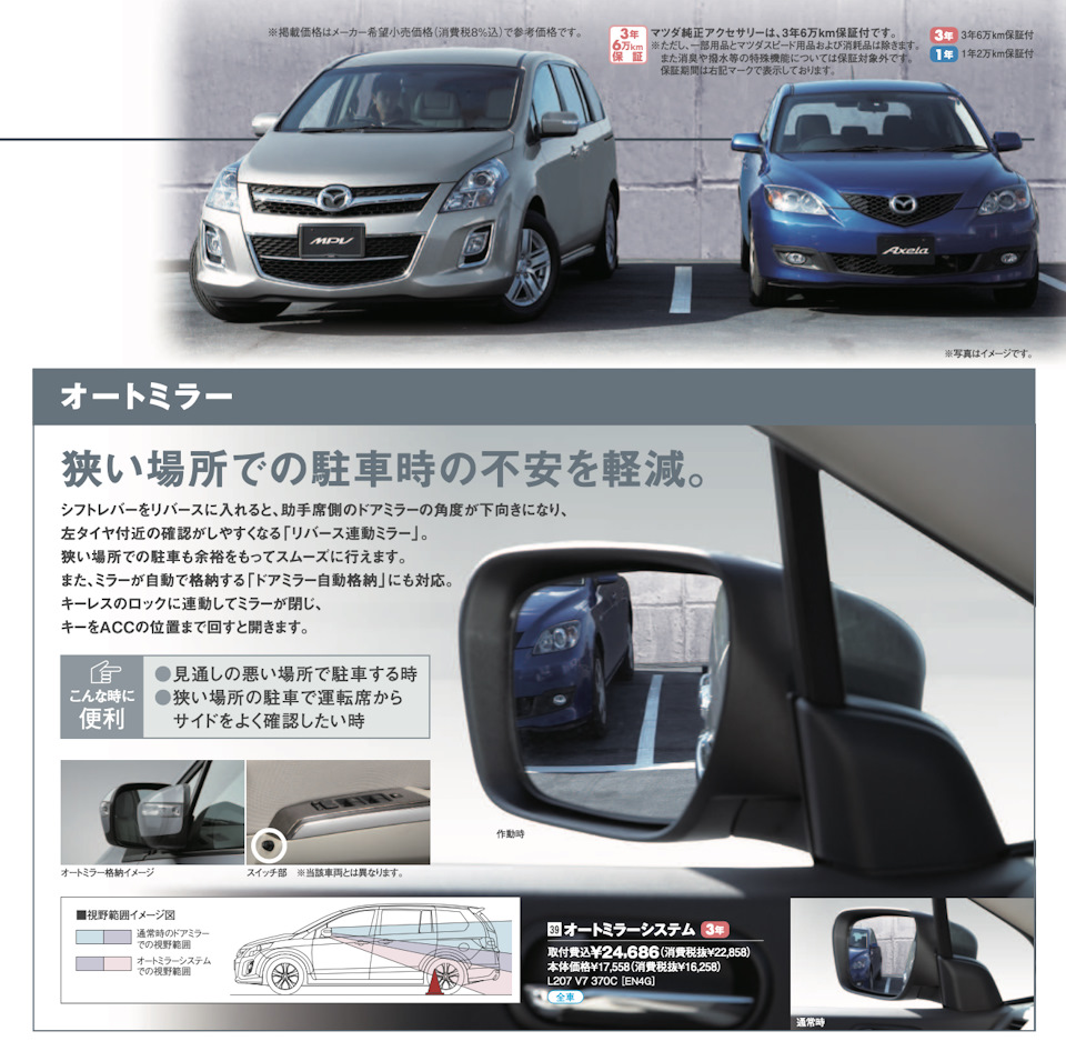 Блок комфортных зеркал (OEM Auto Mirror System) — Mazda MPV III