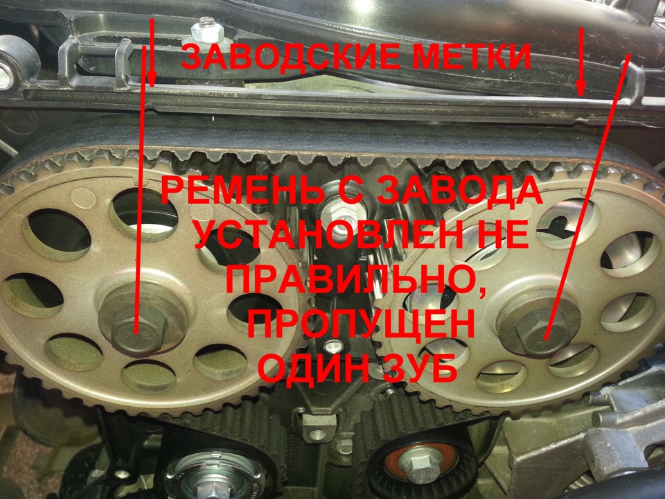 Метки на шкивах и крышке — Lada Granta