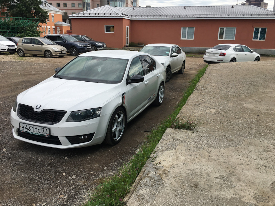 Много октах на парковке у сервиса — Skoda Octavia A7 Mk3
