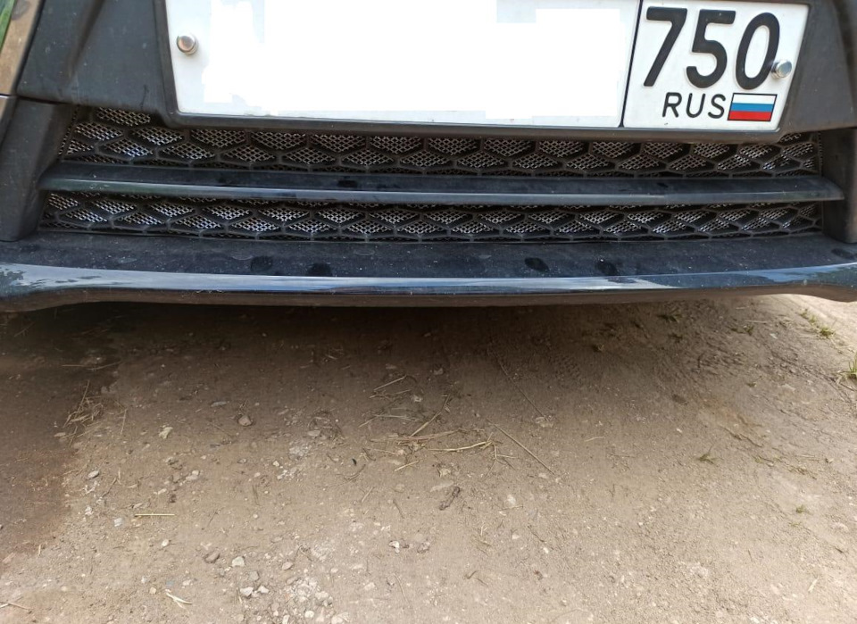 Как-то так выглядит сетка, в принципе не особо заметна. Ну и заодно силиконовая рамка — Lada Vesta SW (1G)