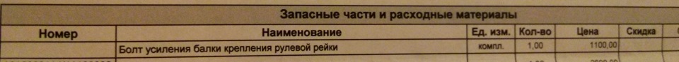 Выставленный в сентябре 2012 счёт из Карси — SsangYong Actyon (1G)