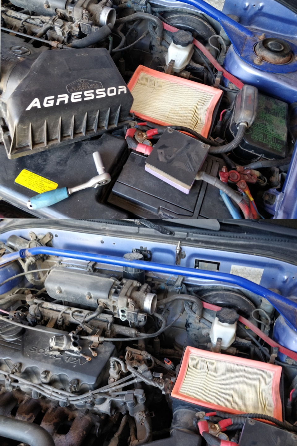 Разобрал впуск, открутил РХХ — Hyundai Accent (2G). Запчасти на фото: Avatyre Agressor