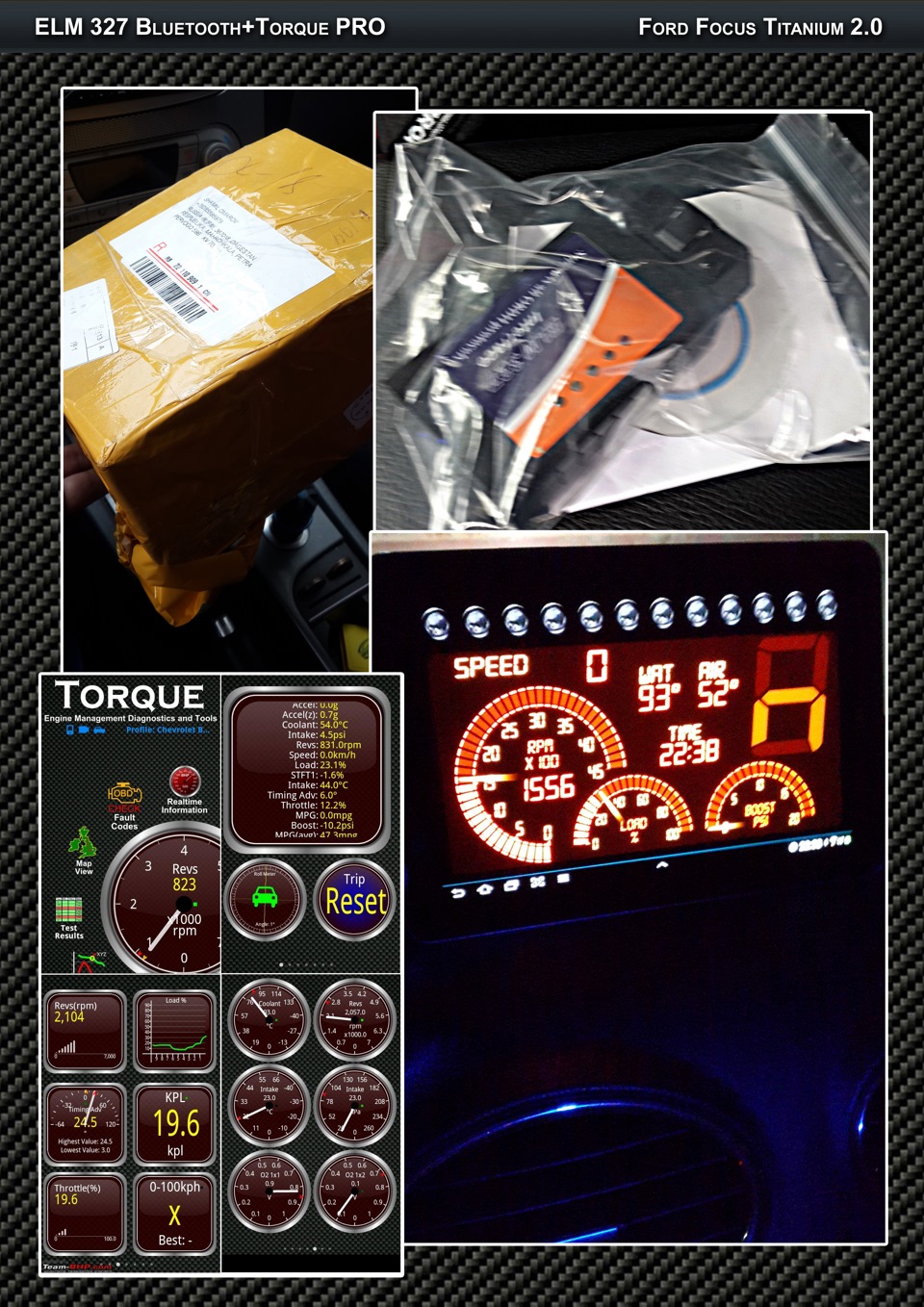 Адаптер ELM327 Bluetooth — Ford Focus Hatchback II. Запчасти на фото: 1211889, 1301S6, Q40212