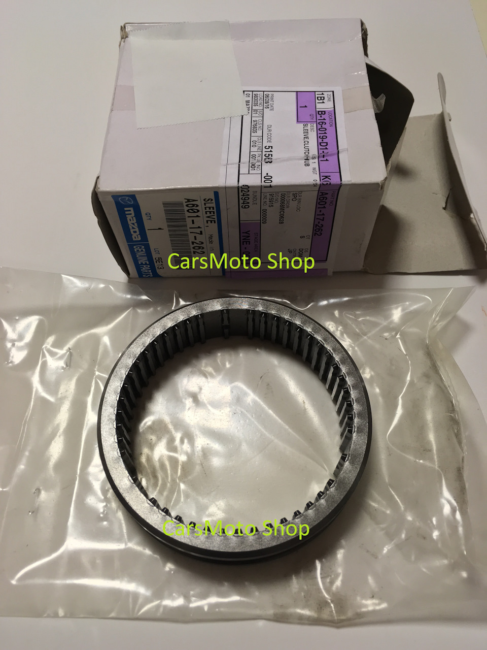A601-17-262 — муфта 1й и 2й скорости — Mazda 3 MPS (1G). Запчасти на фото: A60117262, A6011726Z