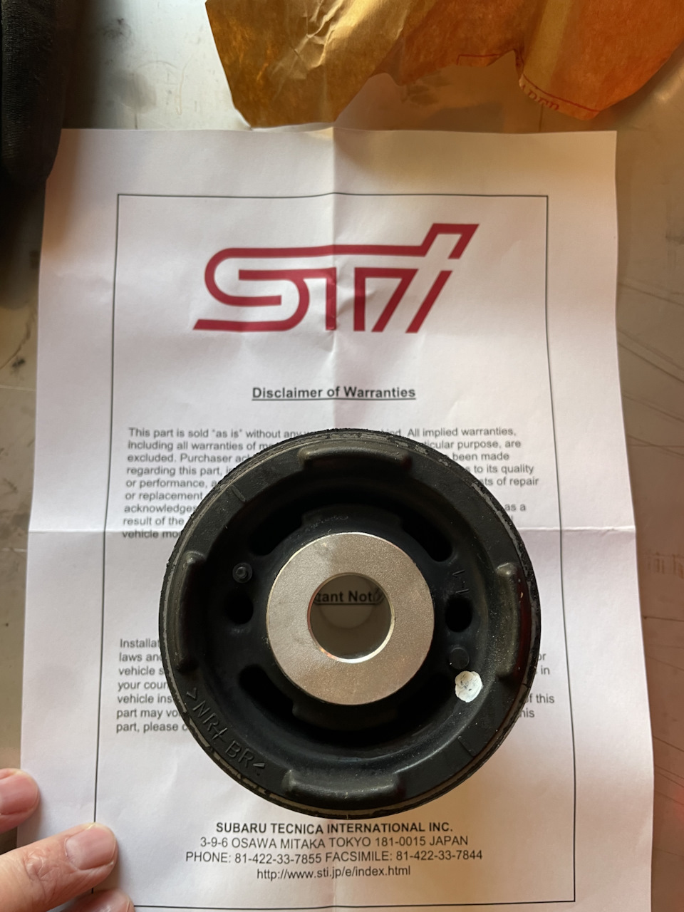 Фото в бортжурнале Subaru Impreza WRX STI (GV/GR). Запчасти на фото: B1422