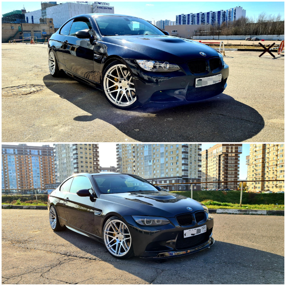 Для сравнения, до и после. — BMW 3 series Coupe (E92). Found on photo: 0347000