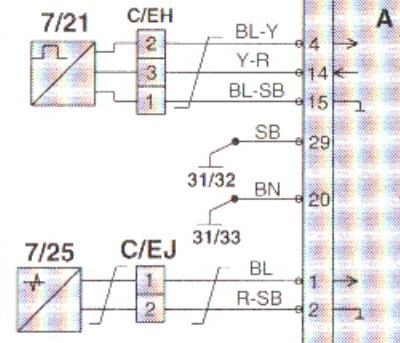 Схема подключения датчиков ДПКВ ДПРВ у Вольво 850 — Volvo 850