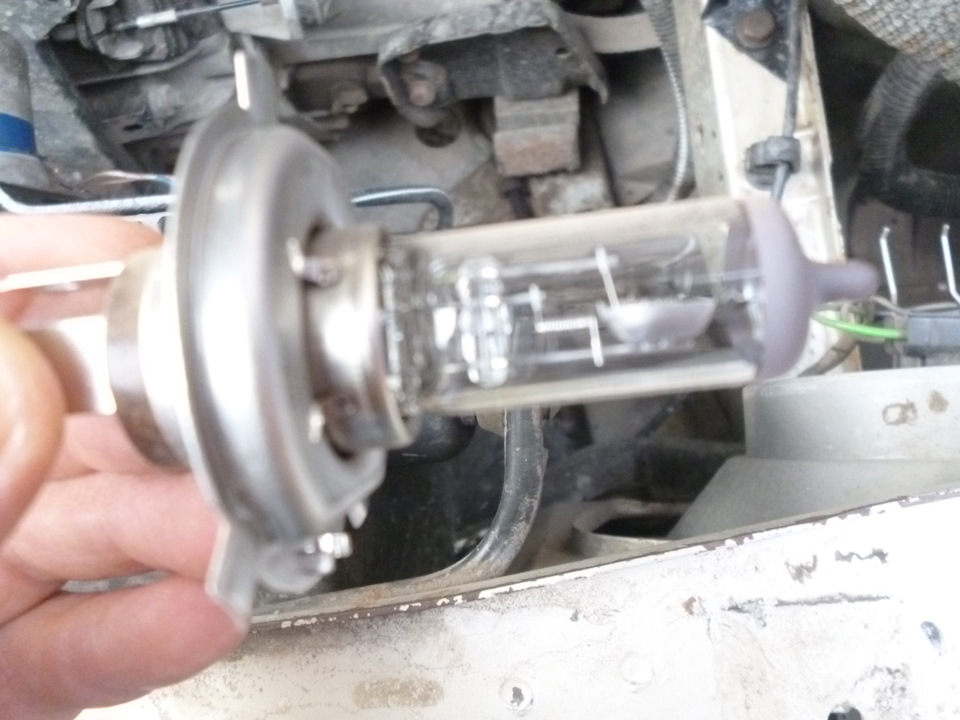 перегоревшая лампа OSRAM 12V 60/65W — Renault 19