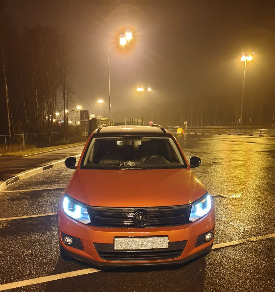 Темно и мокро, но Тигру не переставляло. — Volkswagen Tiguan (1G)
