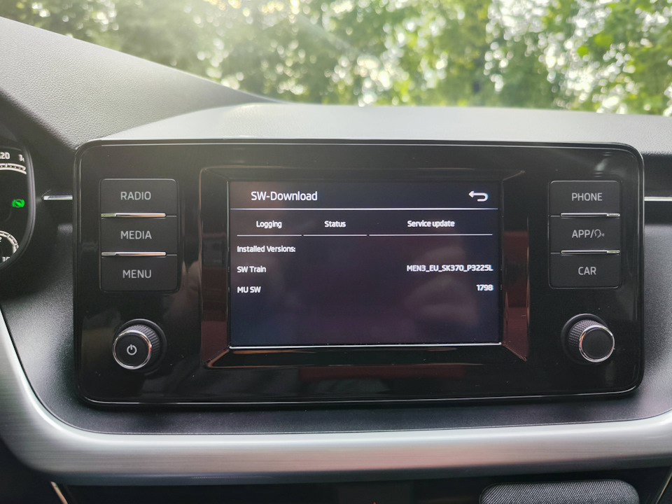 Версия ПО — Skoda Rapid (2G)