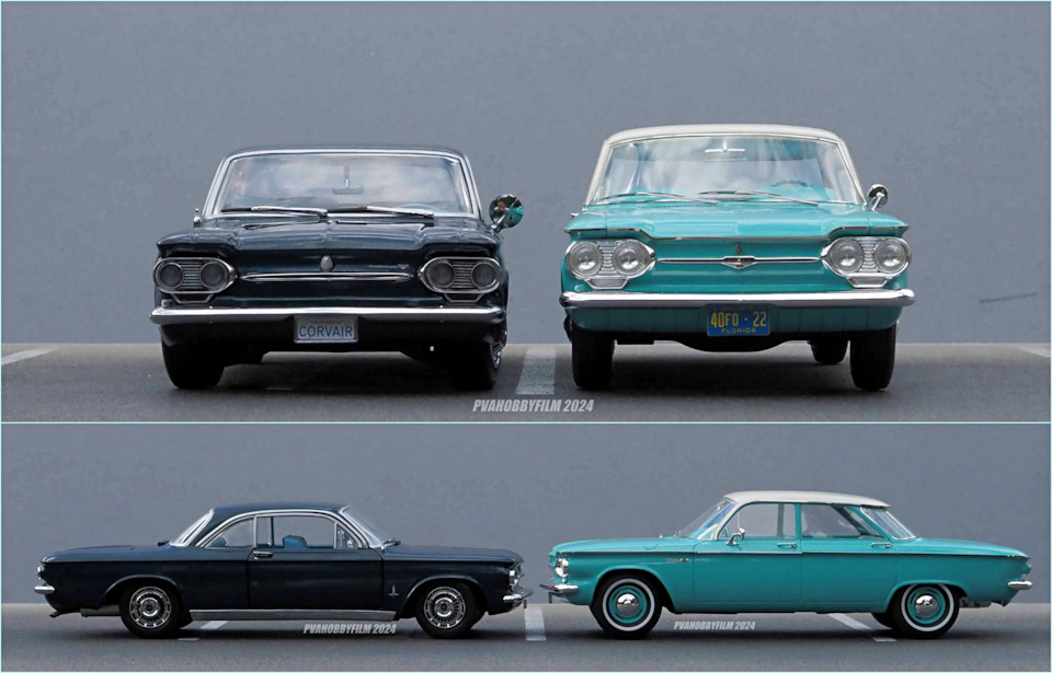 1/18 Chevrolet Corvair, 1963 (Sun Star #1482) & 1961 (Premium-X