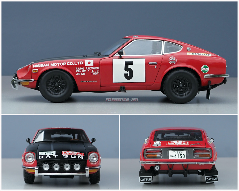 Datsun 240Z, 1972 Monte-Carlo, #5 R.Aaltonen, J.Todt (1/18 Kyosho