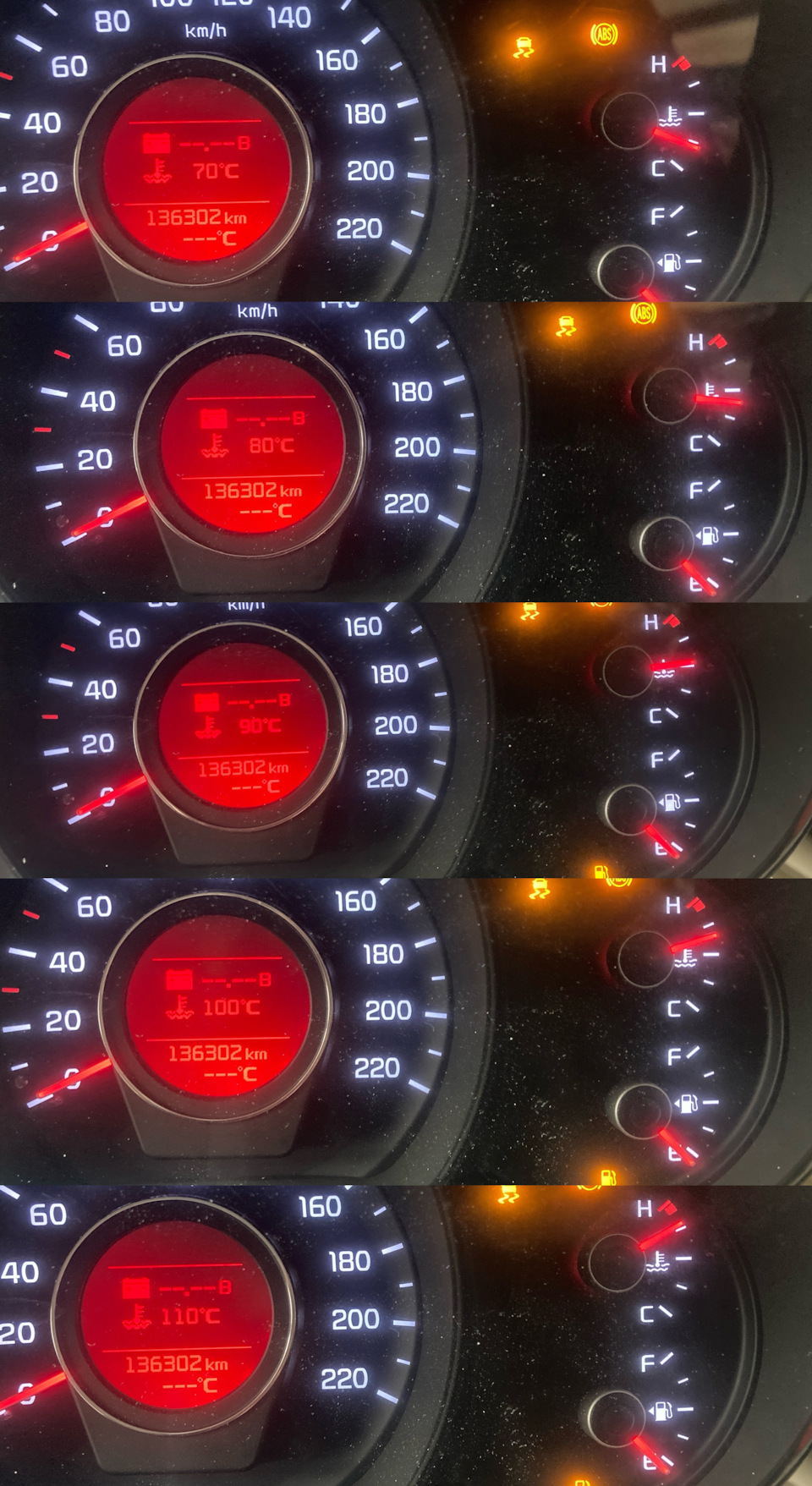 Удалена мёртвая зона стрелочного индикатора температы ОЖ — KIA Rio (3G)