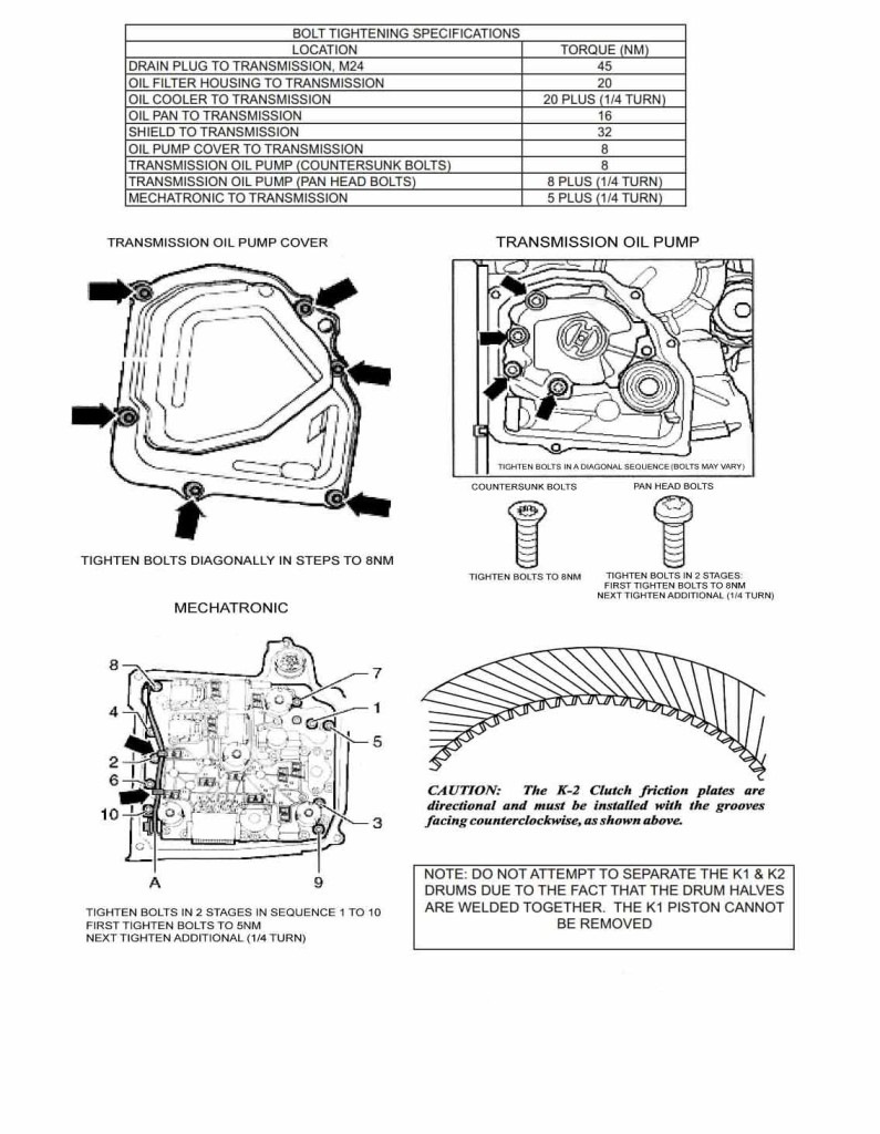 Моменты затяжки — Volkswagen Passat B6