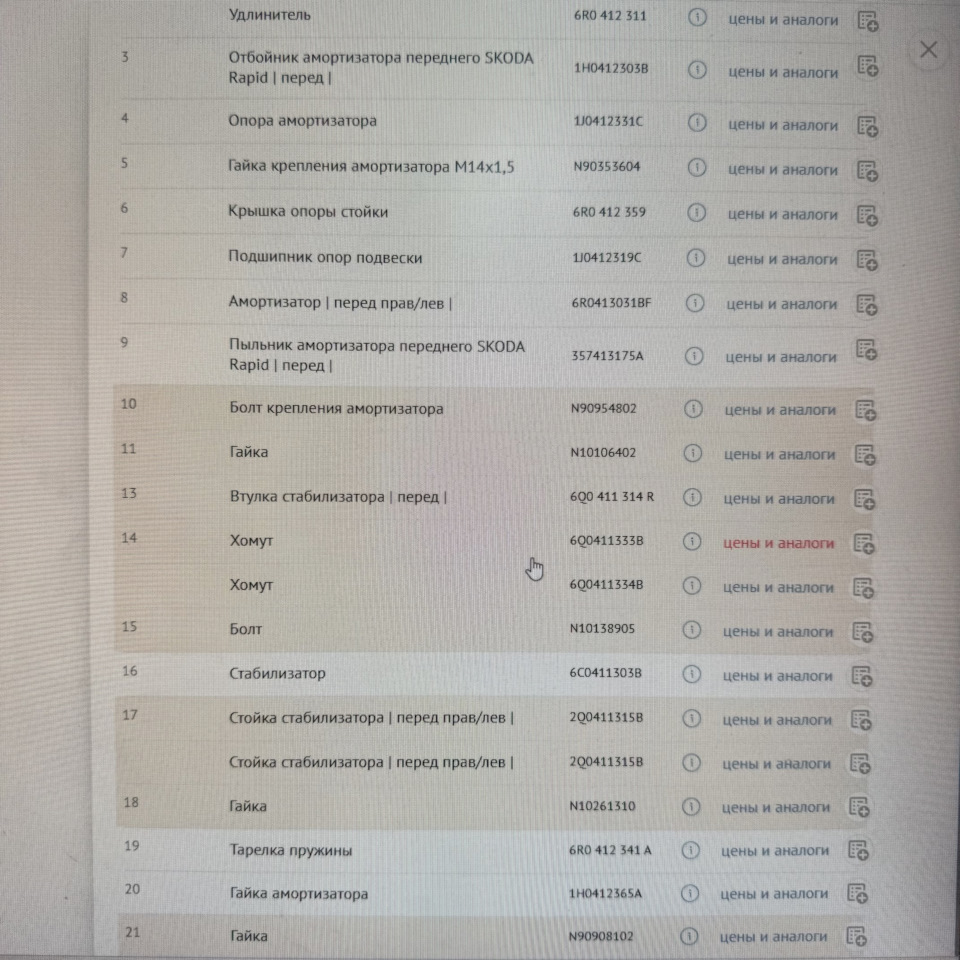 Photo from the logbook Skoda Rapid (1G). Found on photo: 6R0412311, 1H0412303B, N90353604, 6R0412359, 6R0413031BF, 357413175A, N90954802, N10106402, 6Q0411314R, 6Q0411333B, 6Q0411334B, N10138905, 6C0411303B, 2Q0411315B, N10261310, 6R0412341A, 1H0412365A, N90908102