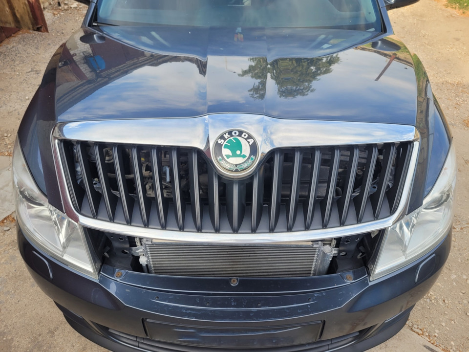 Старая решетка, на фото дефектов не видно но их было прилично — Skoda Octavia A5 Mk2
