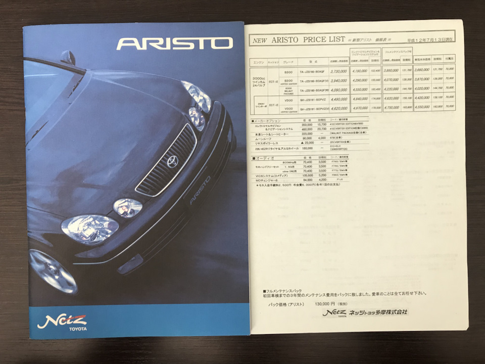 Дилерский каталог TOYOTA ARISTO 📜 — Toyota Aristo (II) бензин, 3