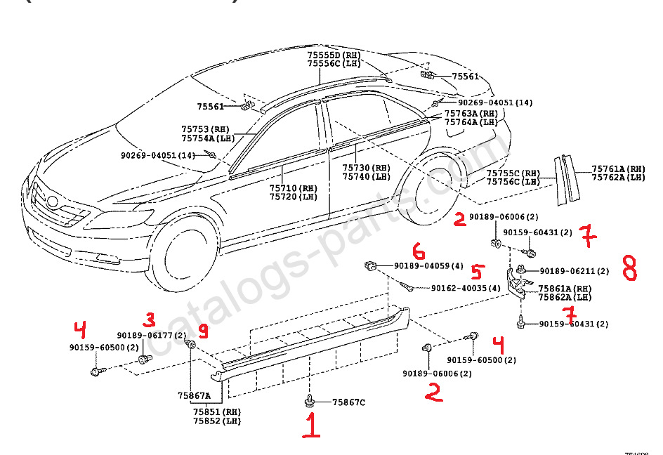 Фото в бортжурнале Toyota Camry (XV40). Запчасти на фото: 9026904051, 9015960500, 9016240035, 9018906006, 9015960431, 390159