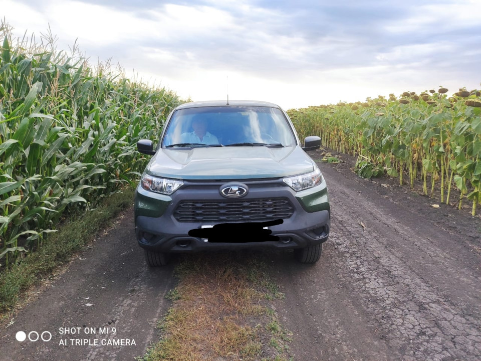 слева кукуруза, справа подсолнечник — Lada Niva Travel