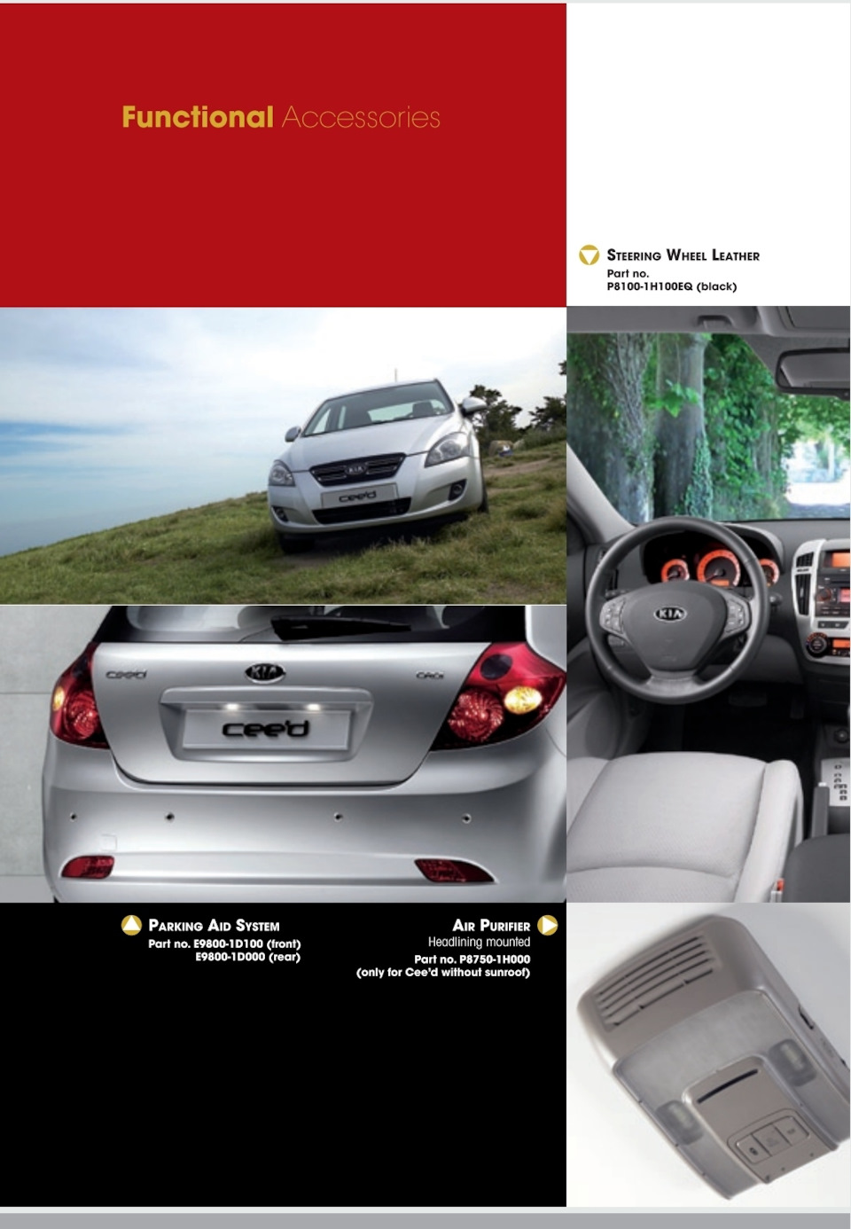 Фото в бортжурнале KIA Ceed (1G). Запчасти на фото: P81001H100EQ, E98001D000, P87501H000