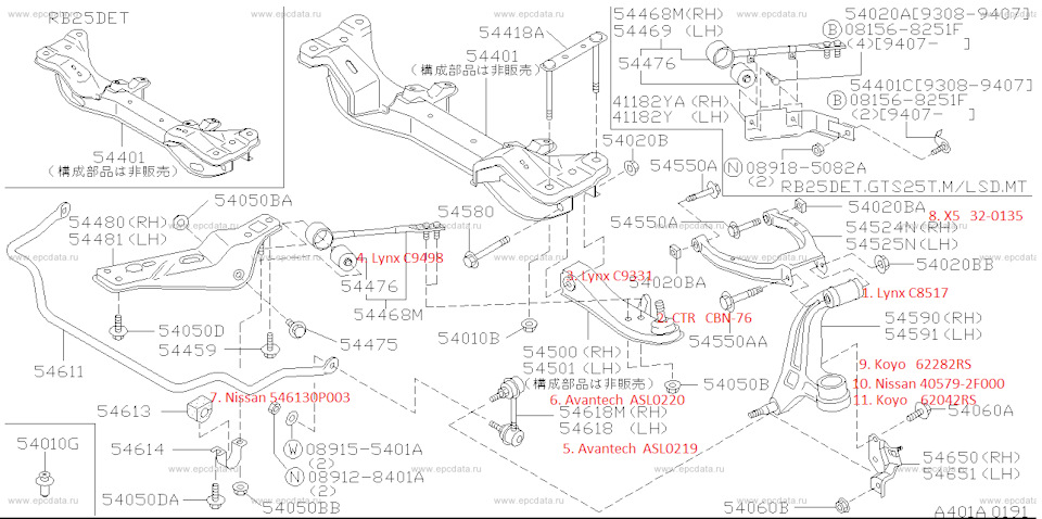 15. Номера запчастей ходовой части — Nissan Skyline (R33 Series 2