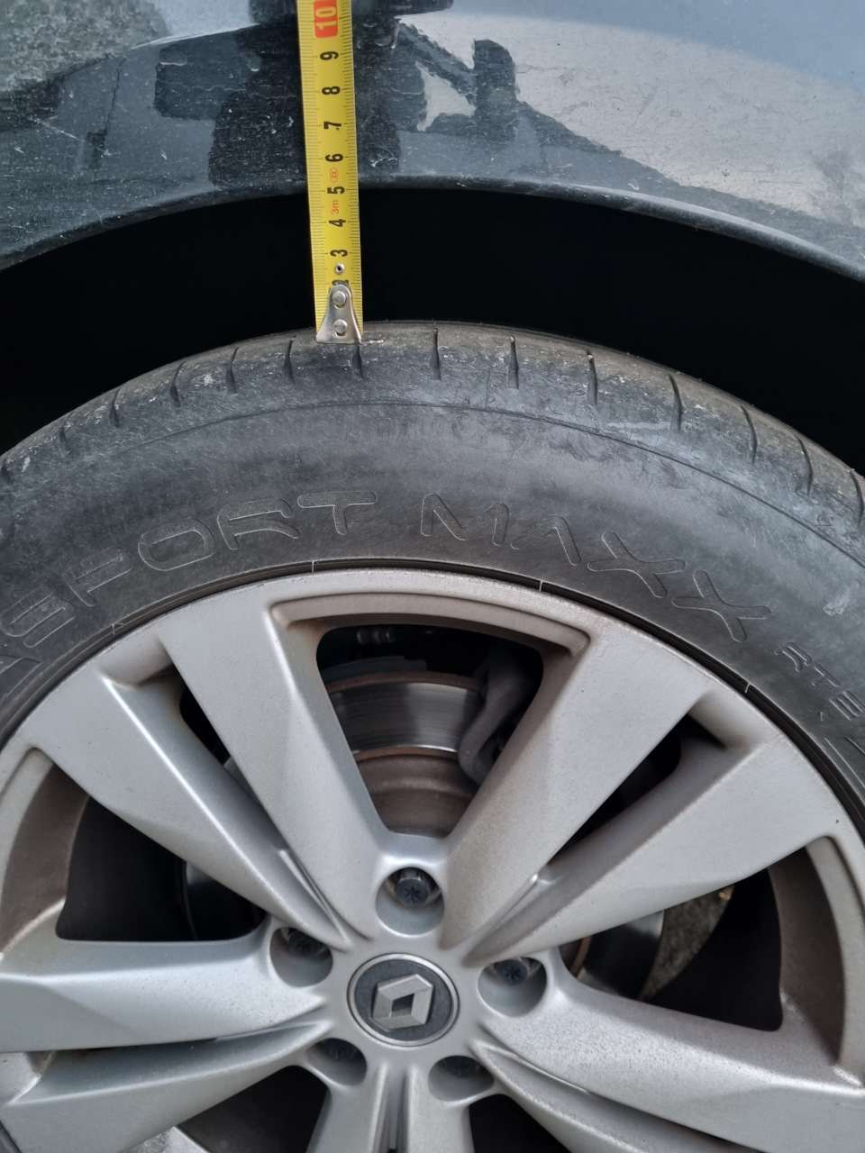 Замер до увеличения на летней резине 225/55R17 — Renault Talisman