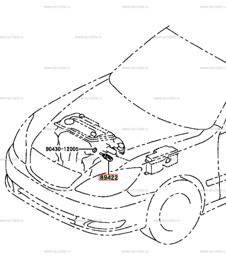 Датчик — Toyota Camry (XV30). Запчасти на фото: 9043012005