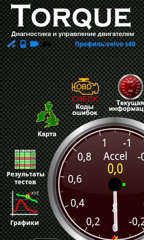 Главный экран — Volvo S40 (2G)
