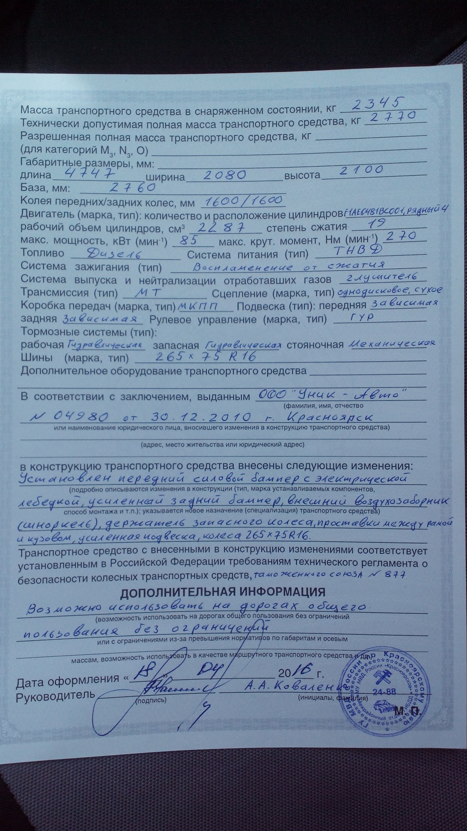 Фото в бортжурнале УАЗ Patriot