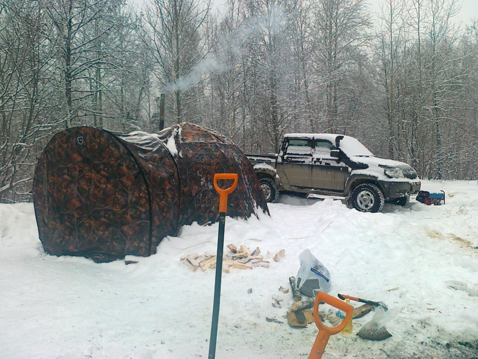 сам шатер с тамбуром — была ещё баня — УАЗ Pickup