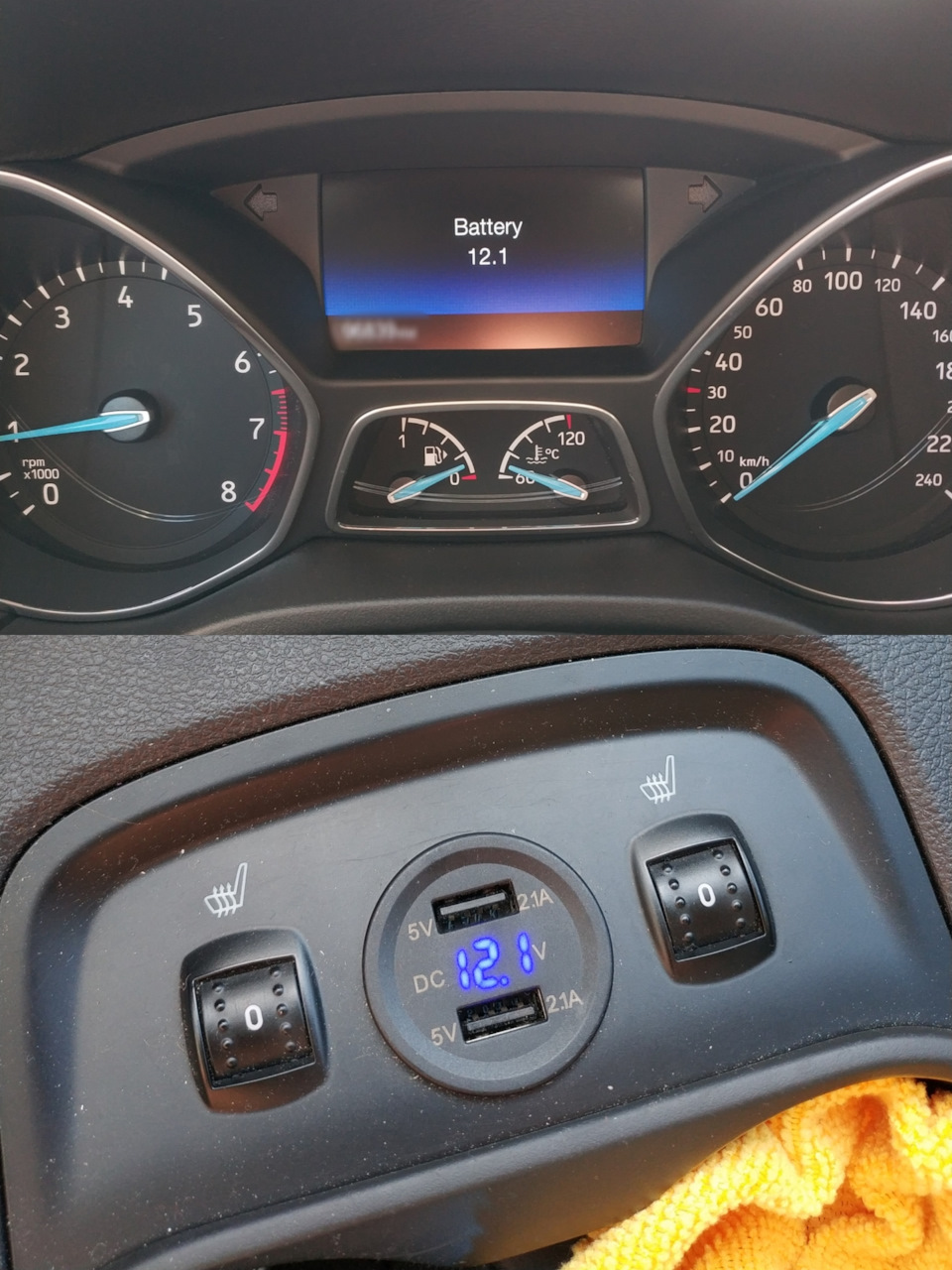 Показания вольтметра — Ford Focus Hatchback III