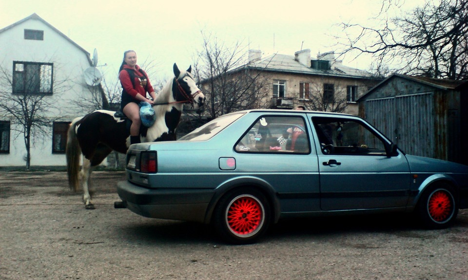 Посмотрите на свою девушку, а потом на мою. Да, она на коне)) — Volkswagen Jetta II