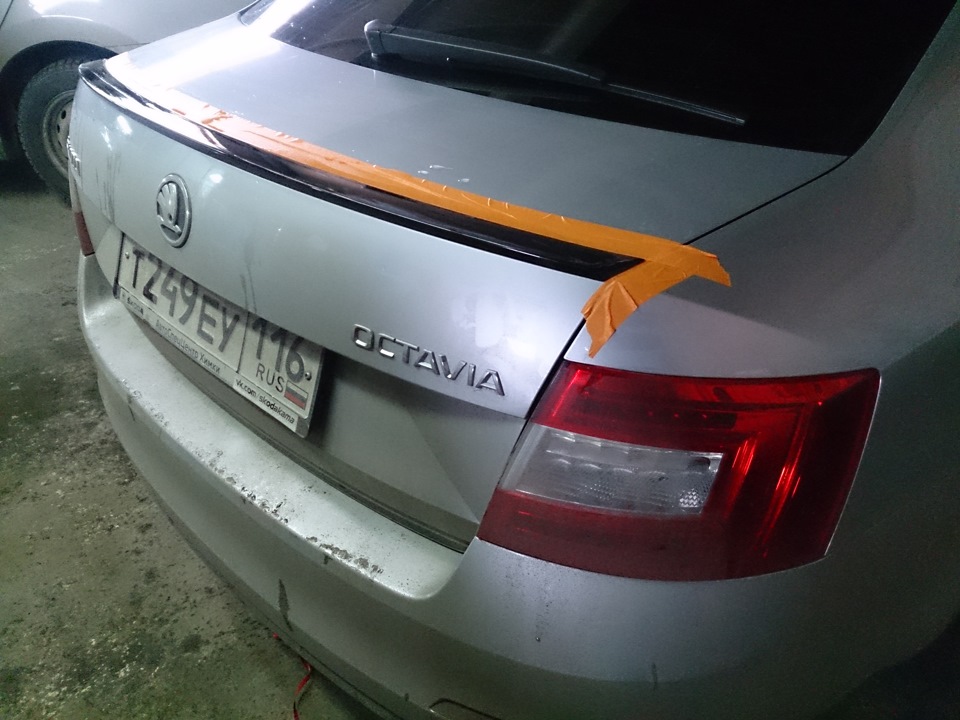 Приклеен, отполирован, готов красоваться на корме — Skoda Octavia A7 Mk3