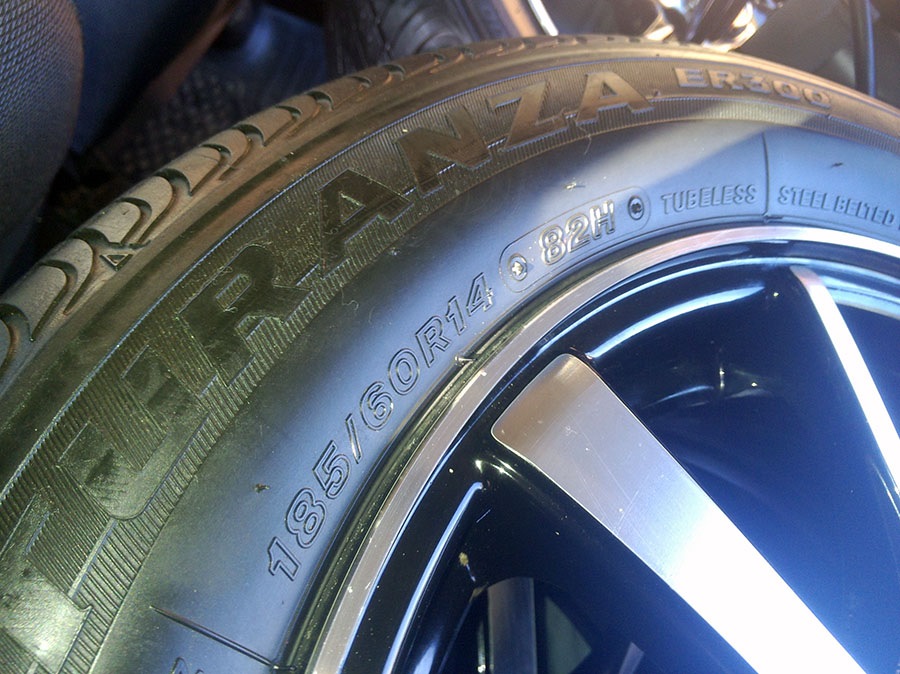 Bridgestone Turanza ER300 — Lada 2114. Запчасти на фото: Bridgestone Turanza ER300