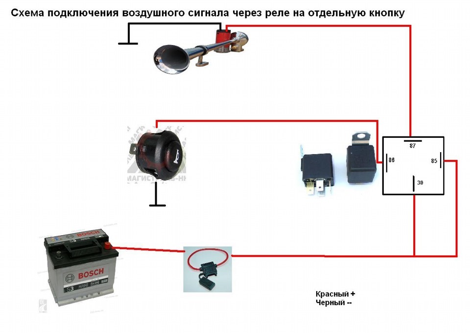 Схема подключения через реле))) — Lada 21065
