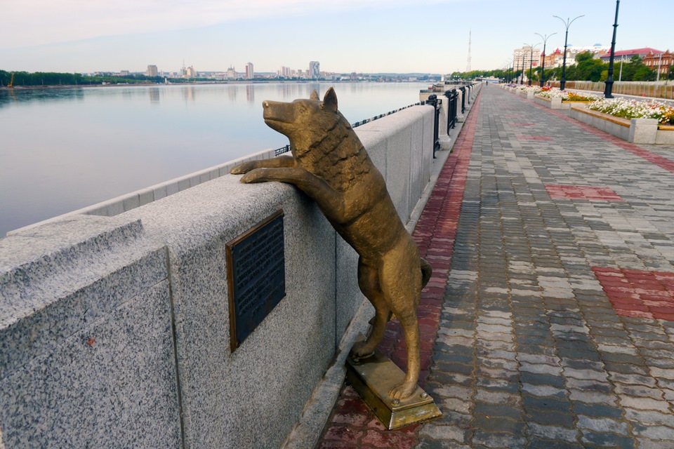 Памятник собаке Дружок — Lada 21043