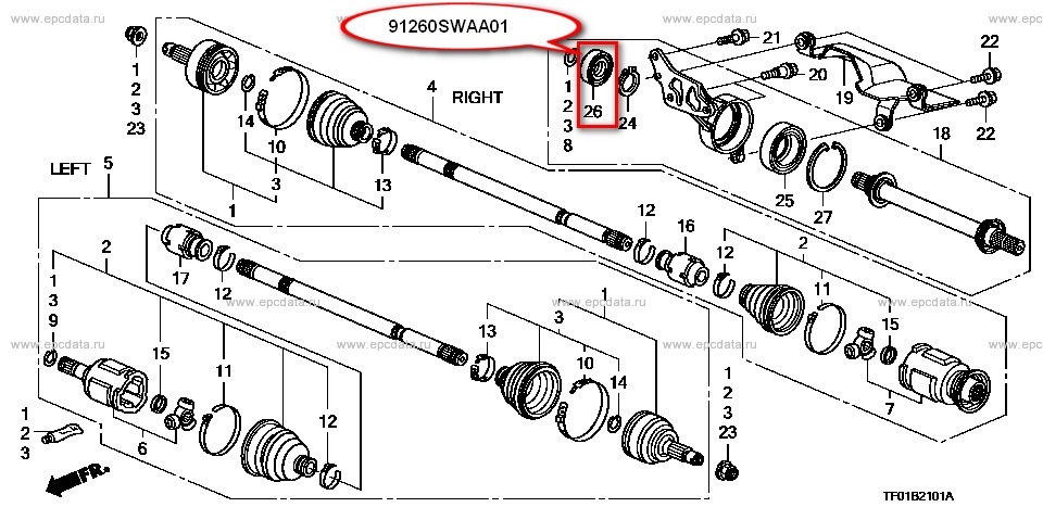Ошибочно выбранный — Honda Fit (2G). Запчасти на фото: 91260SWAA01, D00007