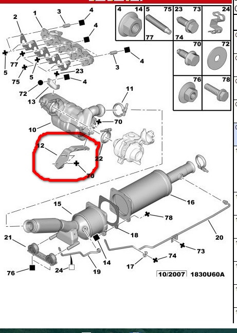 Крепление ката — Citroen C5 (2G)