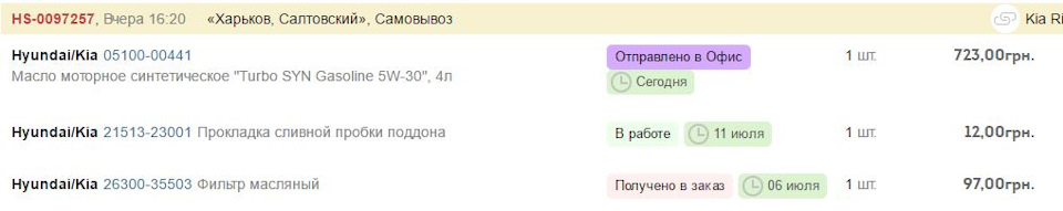 Фото в бортжурнале KIA Rio (3G). Запчасти на фото: 0510000441, 2151323001, 2630035503